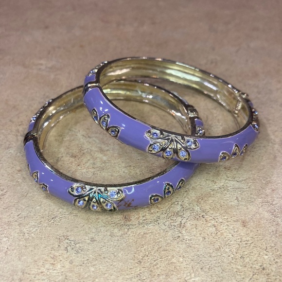 Purple enamel fashion bracelet set of 2 - Picture 4 of 5